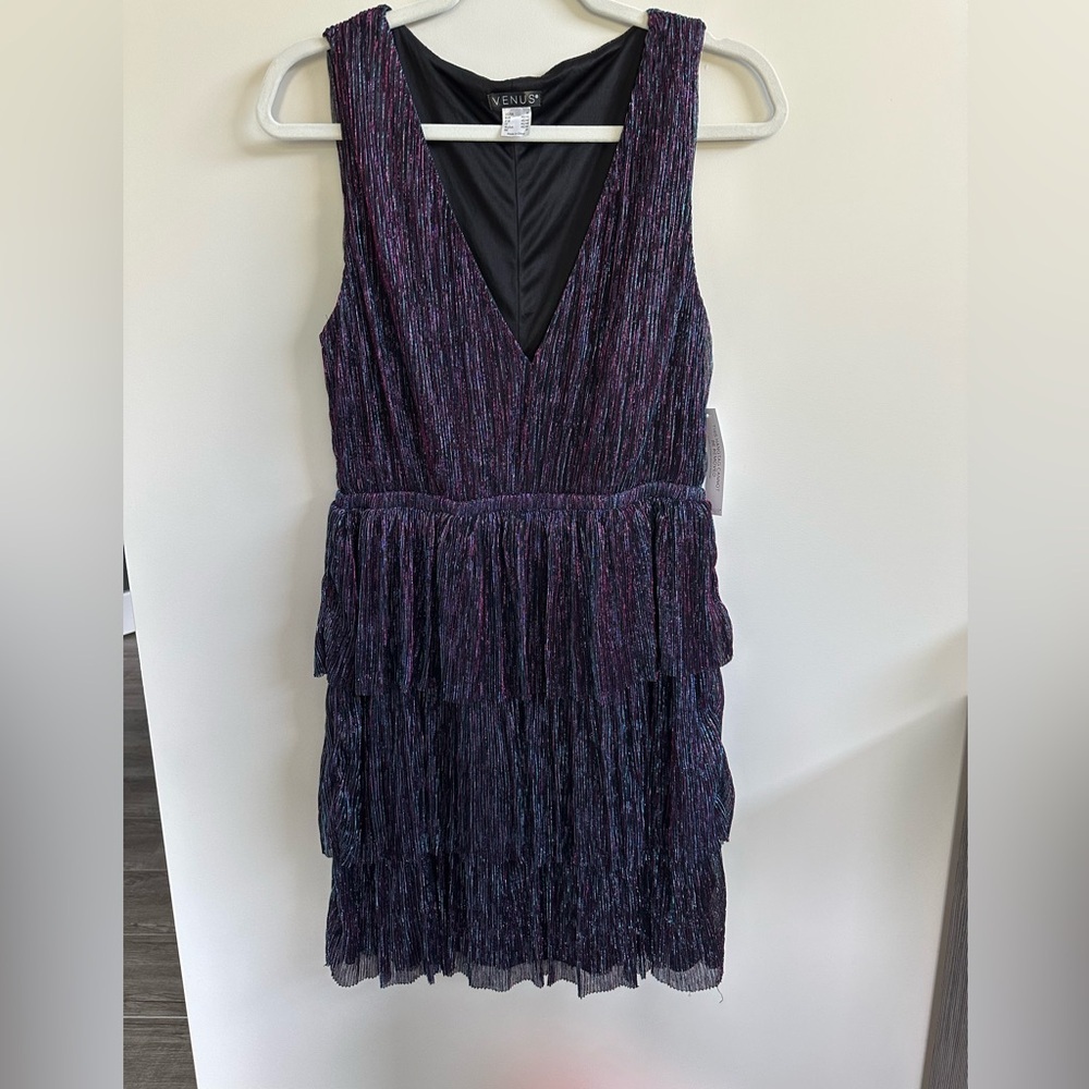 Venus Elegant Purple Sleeveless Dress Size M NWT